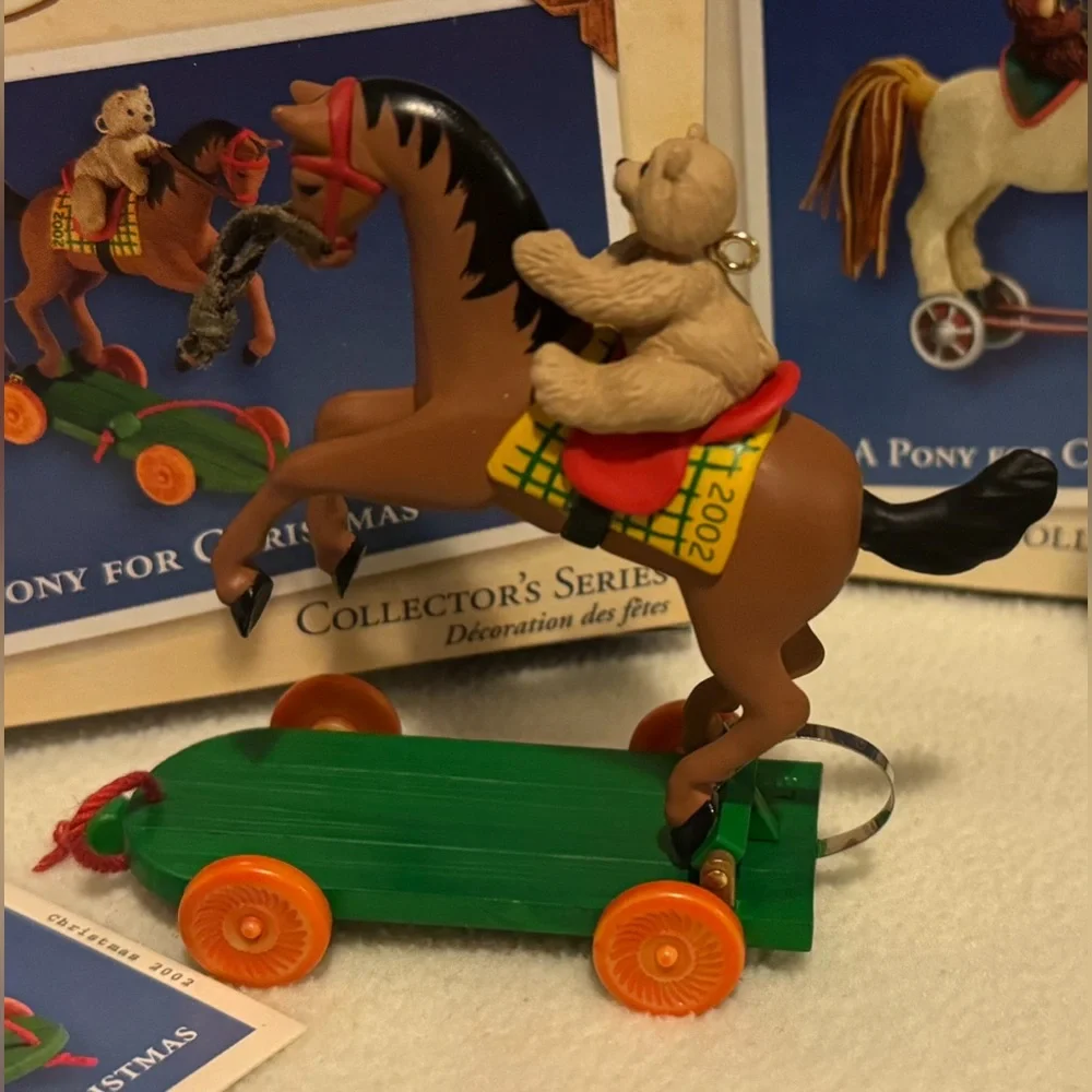 Hallmark Keepsake Ornament ‘A Pony For Christmas’ Bundle of 2  #1 & #5 Boxed